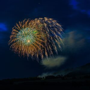 Fuegos artificiales de colores iluminando el cielo nocturno
